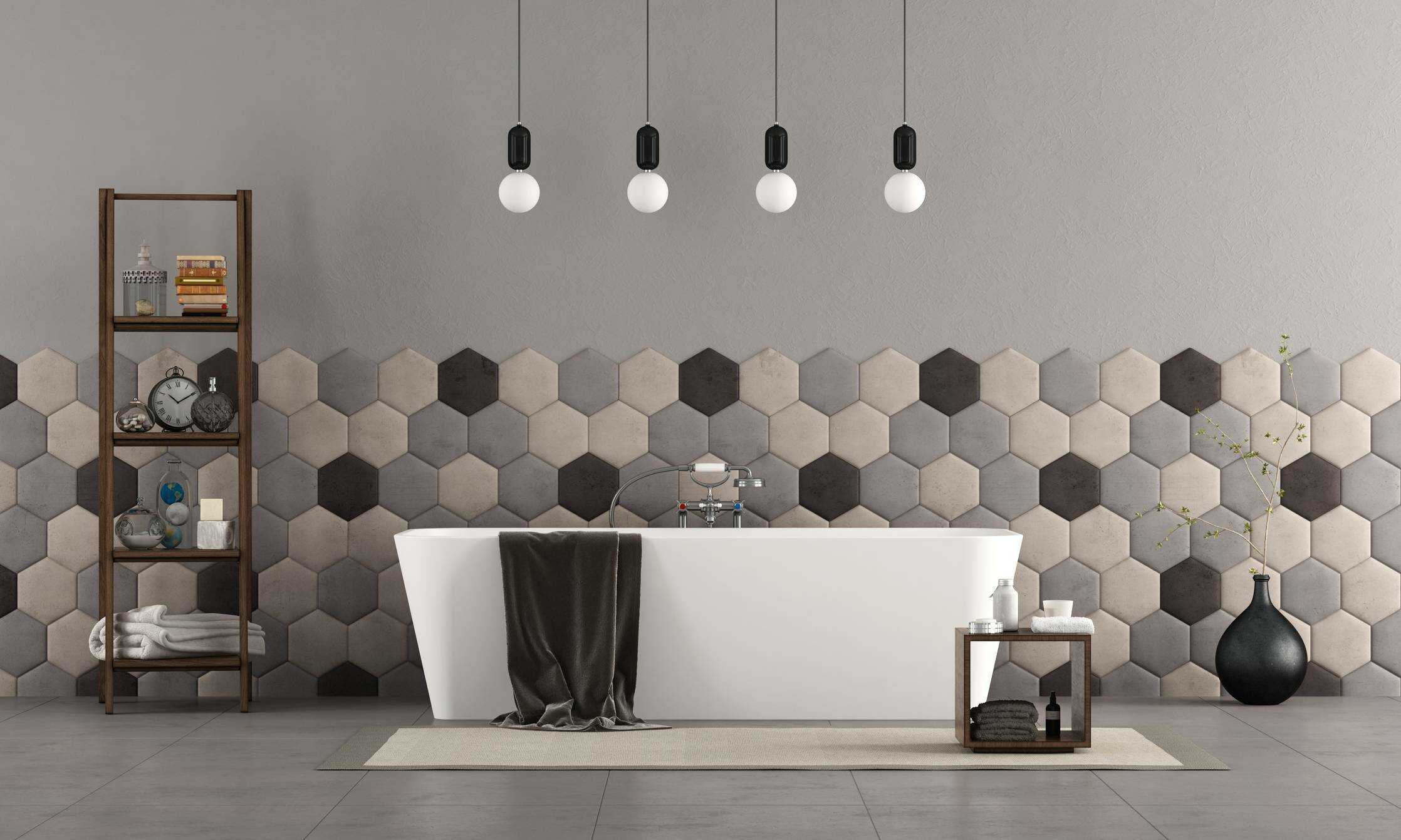 carrelage hexagonal salle de bain moderne murs revêtement